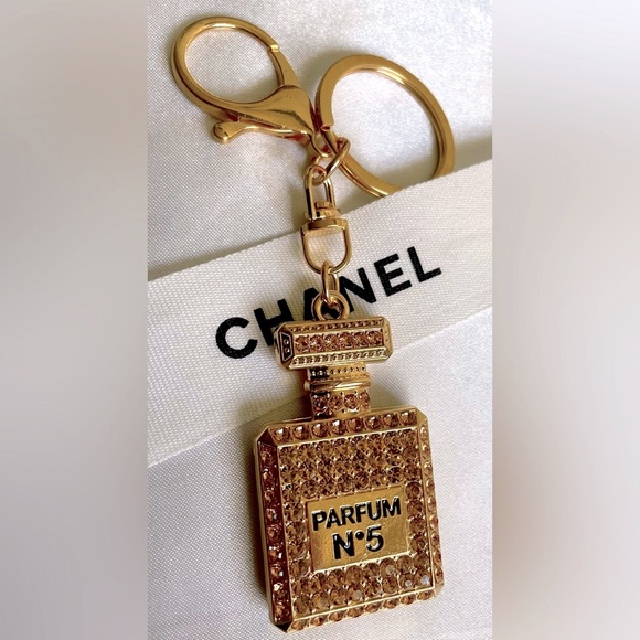 Beautiful Gold Tone Keychain or Bag Charm with Rhinestones, NWOT! - Picture 5 of 6